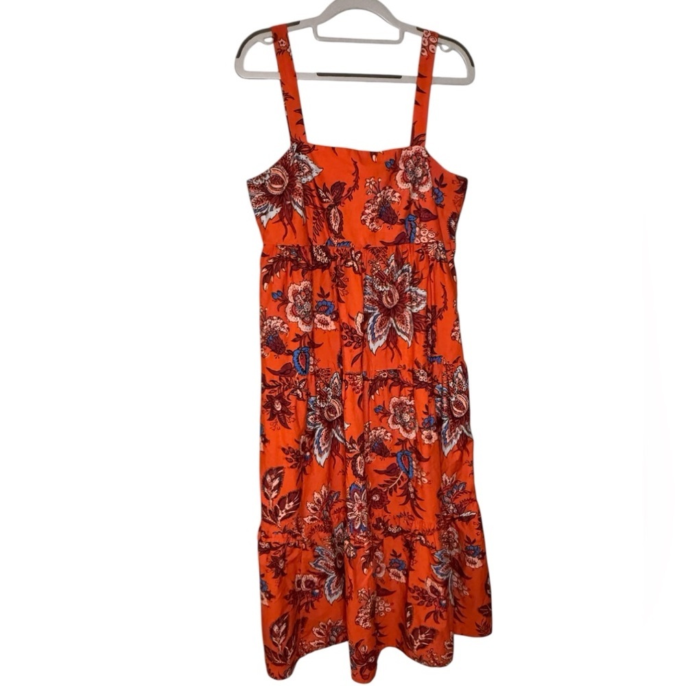 Rhode x‎ Target orange floral sleeveless tropical midi dress